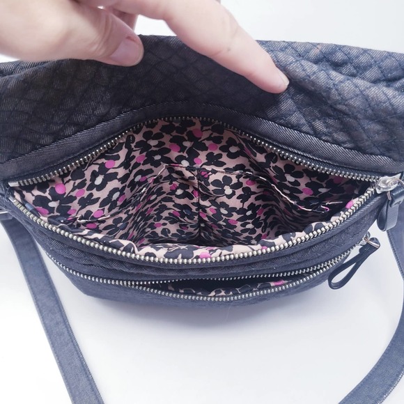Vera Bradley Quilted Denim Navy Crossbody Bag - Picture 3 of 11